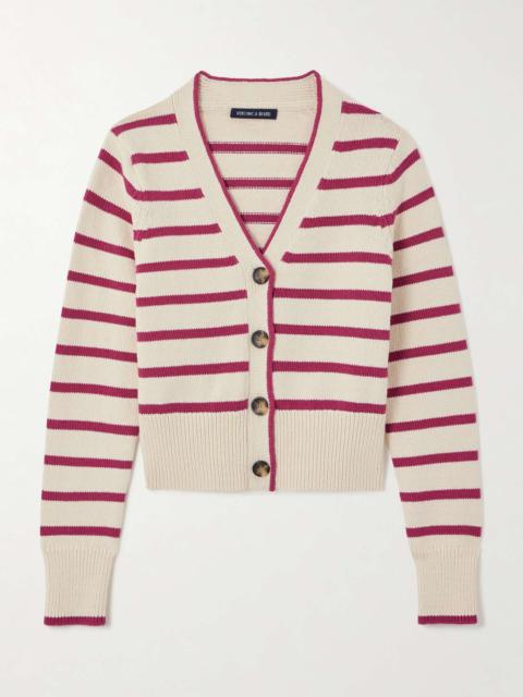 Noorie striped knitted cotton cardigan