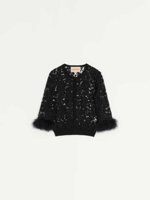 Valentino LACE AND COTTON CARDIGAN