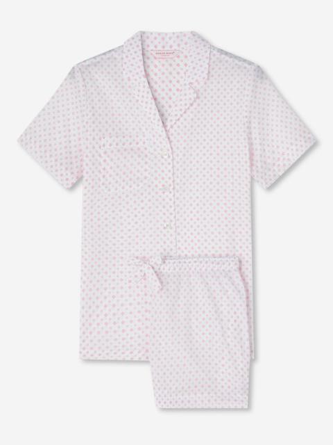 Derek Rose Women's Short Pyjamas Nelson 92 Cotton Batiste Pink