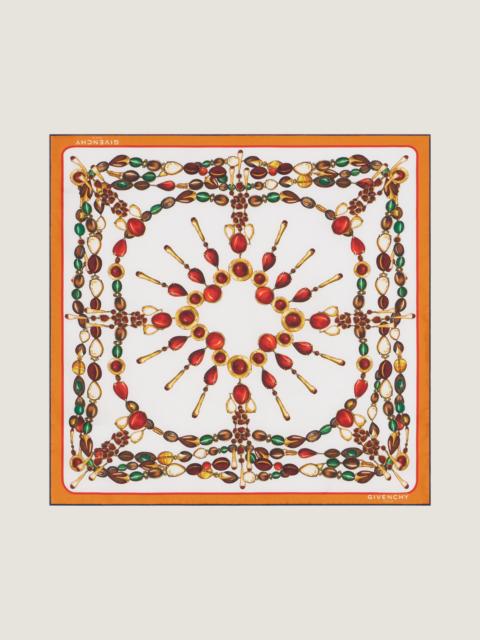 Givenchy SMALL SQUARE IN SILK WITH SCULPTED GEM PRINT