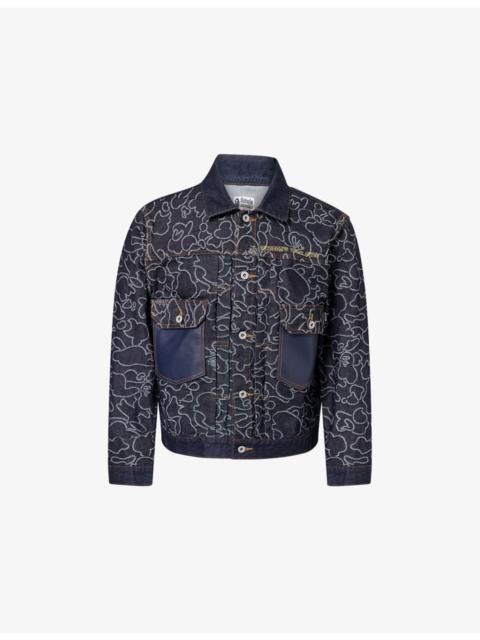 A BATHING APE® BAPE x OVO Camo-Jacquard Denim Jacket