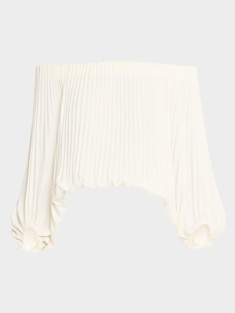 A.L.C. Sienna Pleated Off-The-Shoulder Top
