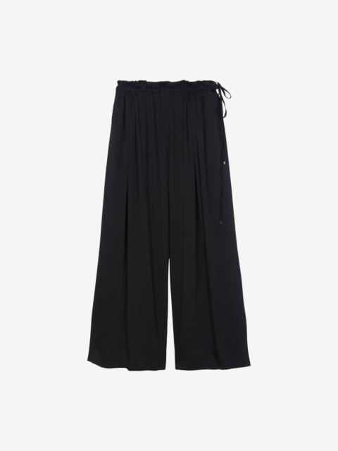 The Frankie Shop Arleth Satin Sheer Drawstring Pants - Black