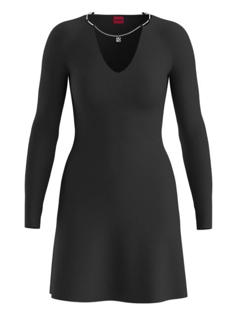 HUGO necklace-detail mini dress