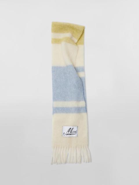 Marni IVORY STRIPED MOHAIR SCARF