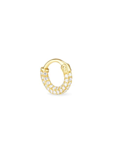 STONE AND STRAND Second Hole Teeny Round Micro Pave Eternity Diamond Huggie