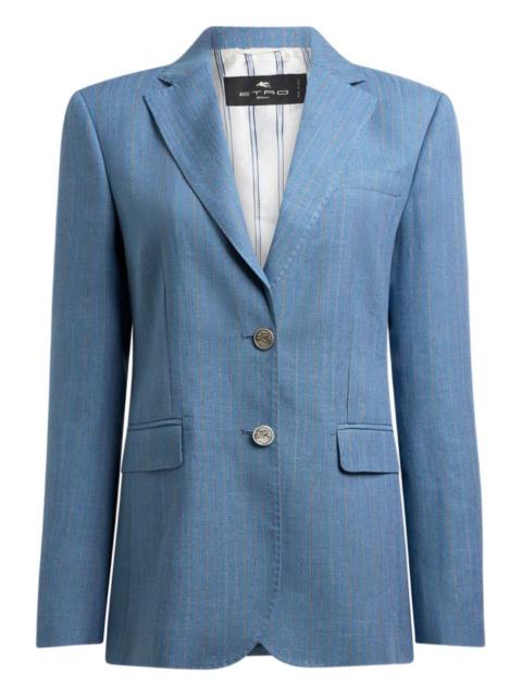 Etro Pegaso-buttons striped single-breasted blazer