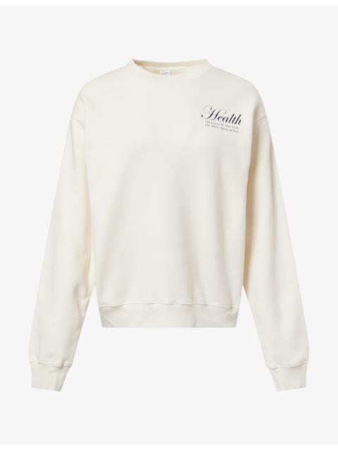 Sporty & Rich NY Health Brand-Print Cotton Sweatshirt