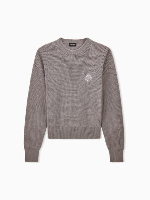 GIORGIO ARMANI SWEATER REGULAR FIT VIRGIN WOOL HALF CARDIGAN STITCH