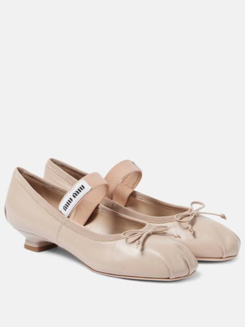 Miu Miu Mj leather ballet flats