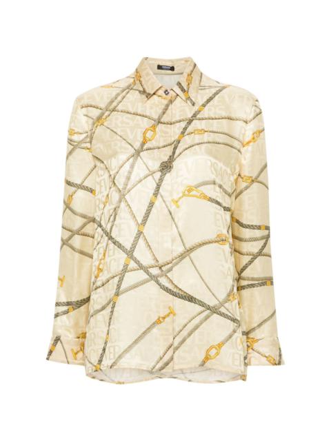 logo-jacquard graphic-print shirt