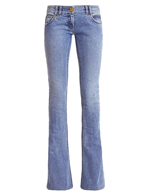 Balmain Monogram Low-Rise Bootcut Jeans