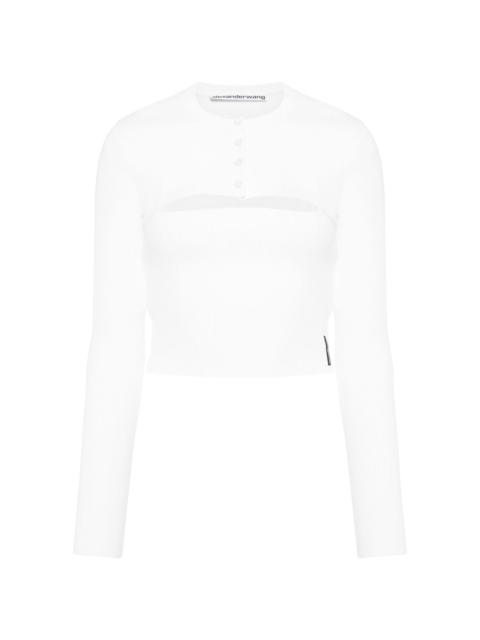 Alexander Wang cut-out long-sleeved cropped top