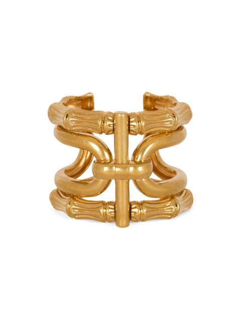Balmain bamboo-detail cuff bracelet