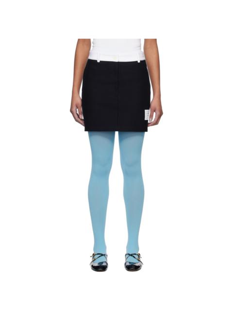 Thom Browne Navy Tech Twill Miniskirt