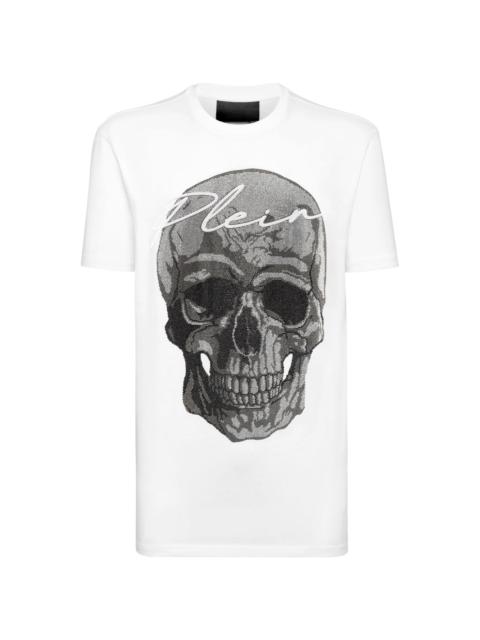 crystal-embellished skull cotton T-shirt