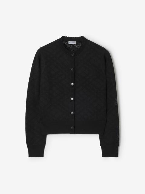 Burberry Check Wool Silk Cardigan