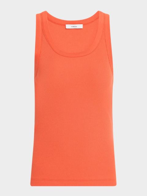 Vince Scoop-Neck Ribbed Tank Top