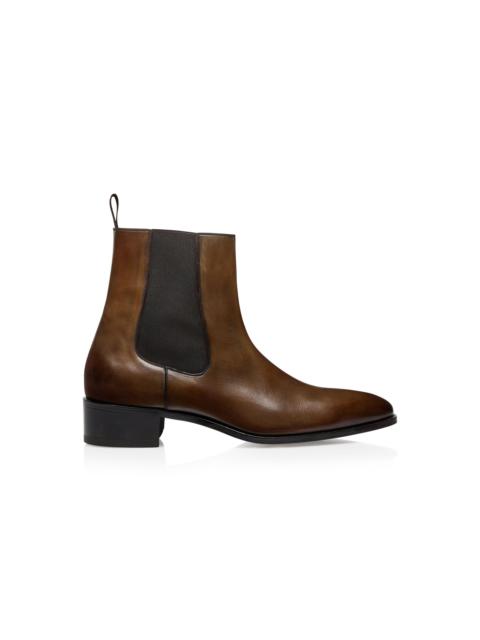 BURNISHED LEATHER ALEC CHELSEA BOOT