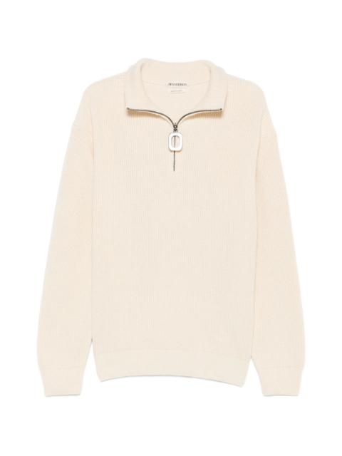 JW Anderson Jw Anderson Half-zip Ribbed-knit Sweater
