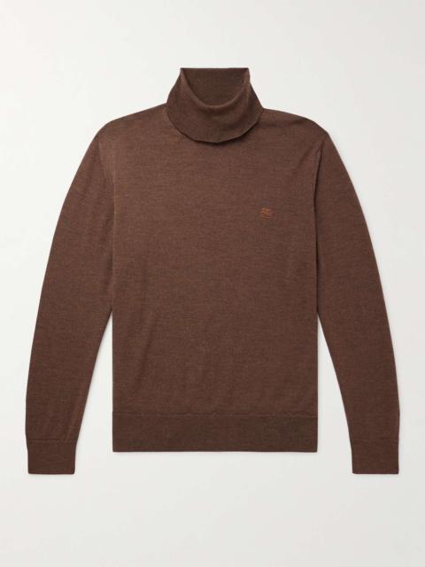 Logo-Embroidered Wool Rollneck Sweater