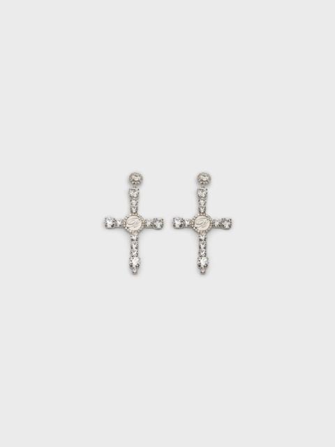 Blumarine METAL AND GLASS STONE EARRINGS