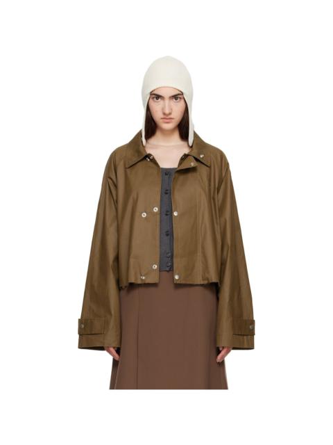 MM6 Maison Margiela Khaki Coated Short Trench Jacket