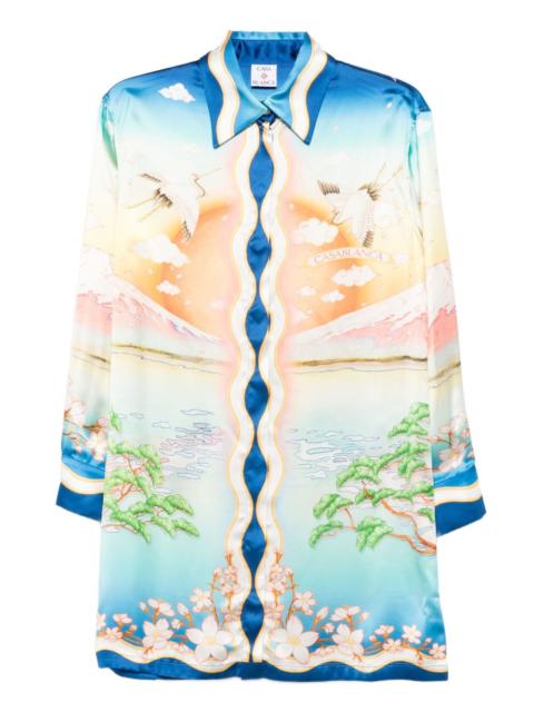 CASABLANCA crane-print midi dress