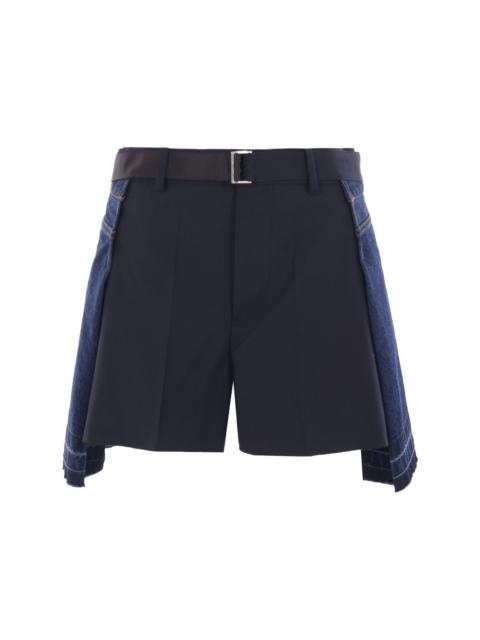 sacai belted shorts