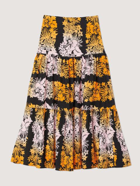 Sandro Long print skirt