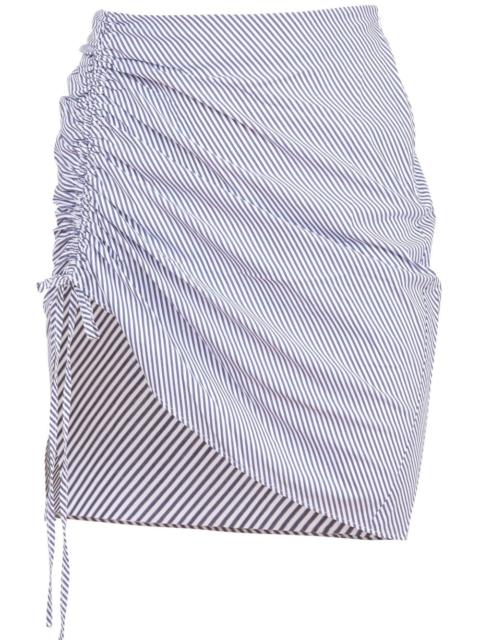 Fleur du Mal ruched poplin mini skirt