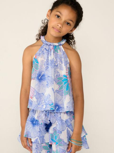 Poupette St Barth Top Cleo for girls - Blue Padang