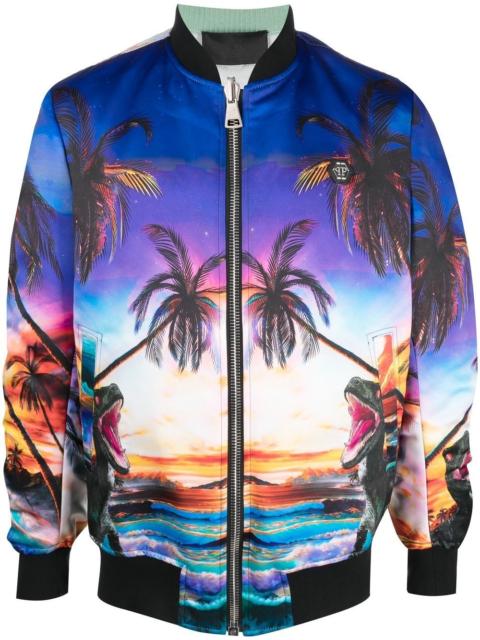 Hawaii printed bomber jacket