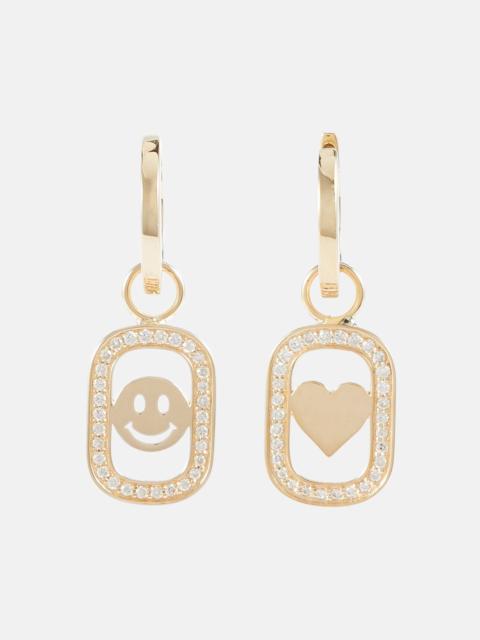 SYDNEY EVAN Open Icon 14kt gold drop earrings with diamonds
