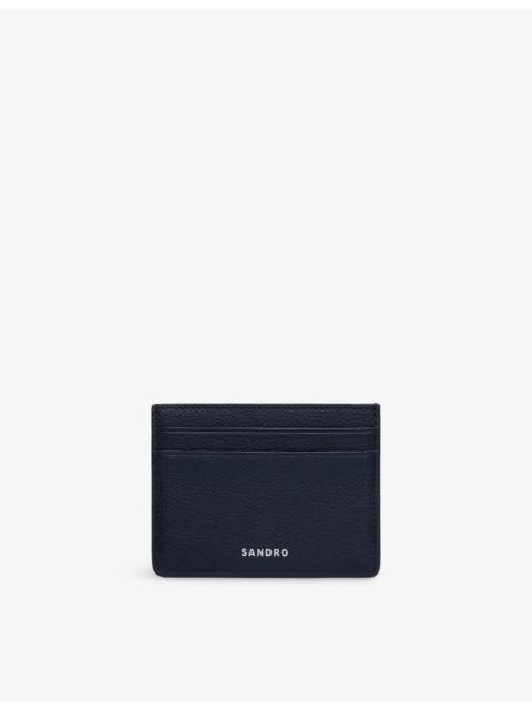 Sandro Logo-Embossed Leather Card Holder