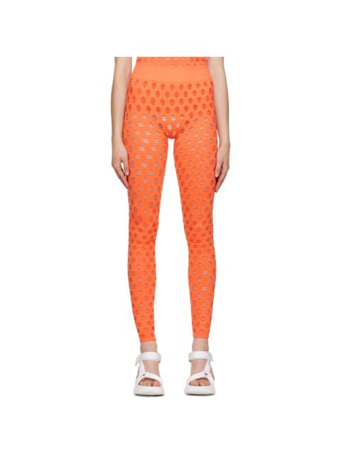 MAISIE WILEN Orange Perforated Leggings
