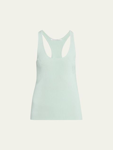 MARIA McMANUS Skinny Ribbed Racer Tank Top
