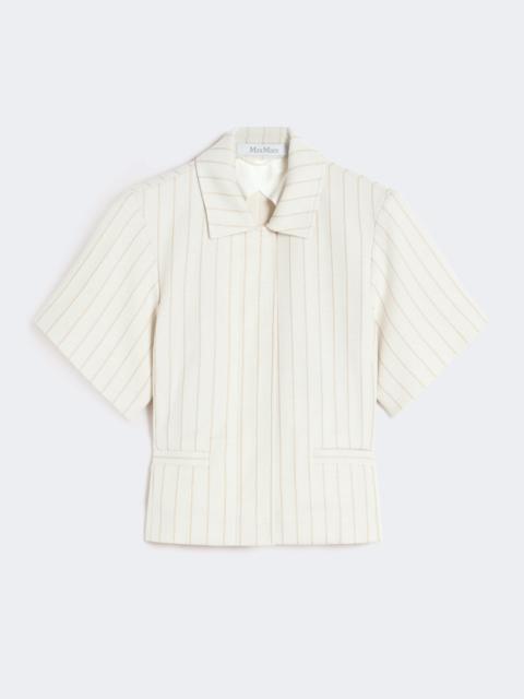 Max Mara Pinstripe piqué jersey jacket - WHITE