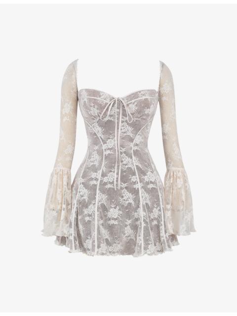 House of CB Analissa floral-pattern lace mini dress