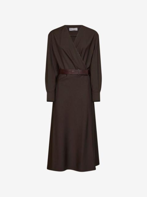 Brunello Cucinelli Monili-embellished belted midi dress