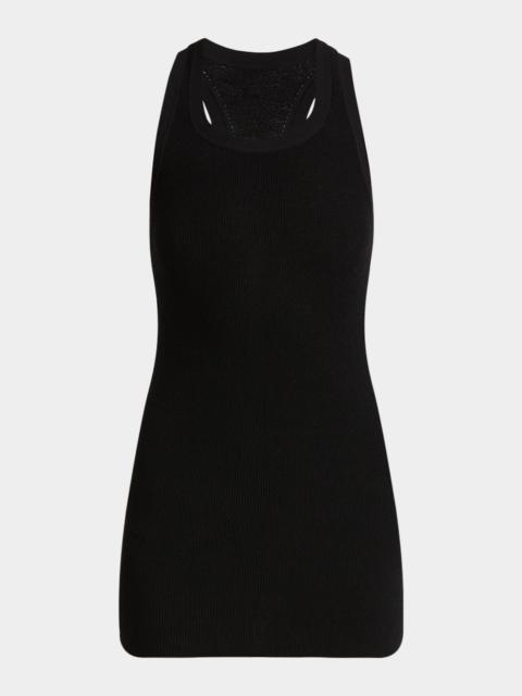 Proenza Schouler Matte Viscose Ribbed Knit Tank Top
