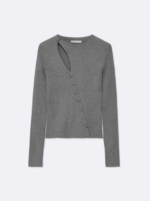 ALLSAINTS CRUZ ASYMMETRIC BUTTON-FRONT CARDIGAN