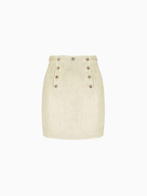EMPORIO ARMANI ASV garment-dyed organic linen skirt