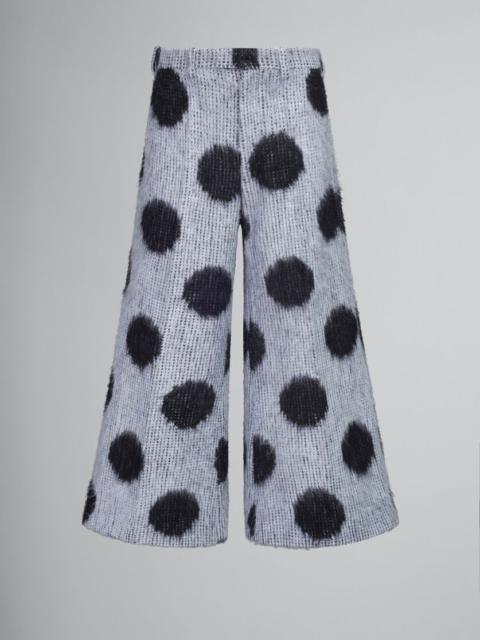Marni WHITE MOHAIR TROUSERS WITH MAXI POLKA DOTS