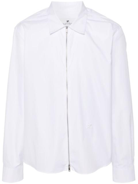 courrèges zip-up cotton shirt