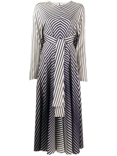 Valentino stripe tie-waist maxi dress