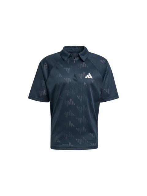 adidas adidas Stadium Jacquard Polo Tee Aurora Ink Off White