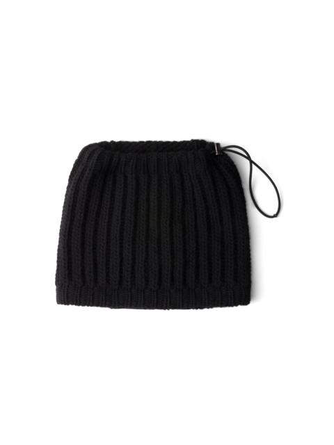 Prada ribbed drawstring neck warmer