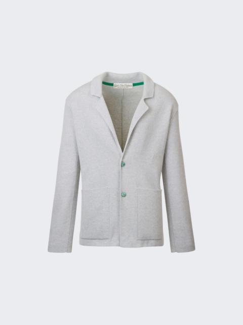 God’s True Cashmere Knit Travel Blazer Zinc Grey And Emerald