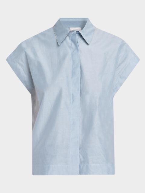 PESERICO Chain-Trim Cotton-Silk Shirt